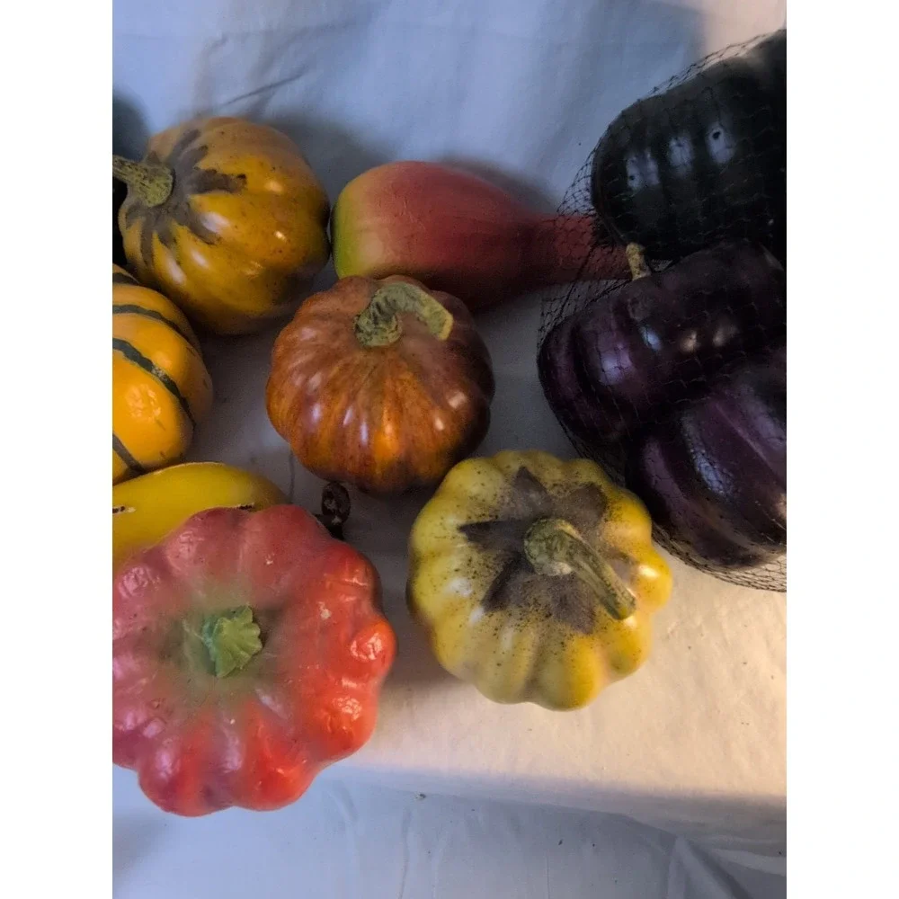 Assorted Artificial Fall Gourds & Mini Pumpkins Lot – Autumn Harvest Decor Mixed